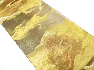 引箔　霞に青海波模様織り出し　袋帯